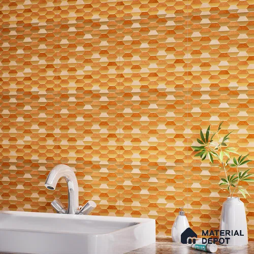 Hexagonal Wall & Floor Tile TL 07237 E Alpi 8003 GLM (Gold) 1 ft x 1 ft Ceramic Matte Finish - 9 mm | 2 mm Spacer is Mandatory | Please Expect a Slight Variation of Pattern